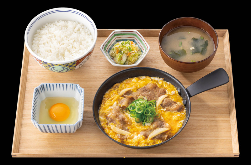 「月見牛とじ御膳」