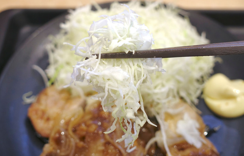 涼し気な千切りキャベツは箸休めに最適!