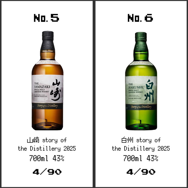 「山崎 Story of the Distillery 2025」「白州 Story of the Distillery 2025」の当選確率