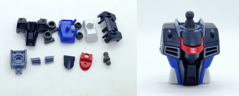 胴体はA1ランナー12、15、16、A2ランナー22、B1ランナー19、Cランナー4、Dランナー5、6、7、ポリキャップ1、2(2個)、4(2個)を使用