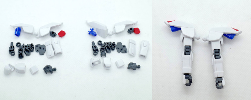 右腕はA2ランナー20、B1ランナー9、10、11、12、22、23、25、Cランナー1、E1ランナー19、20、21、25、27、ポリキャップ3を使用。左腕はA2ランナー20、B1ランナー11、12、21、24、26、B2ランナー9、10、Cランナー1、E1ランナー26、E2ランナー19、20、21、24、ポリキャップ3を使用