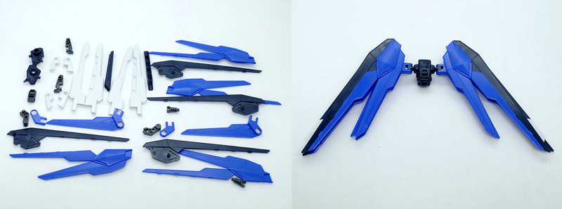 バックパックはB1ランナー13、14、15、16、B2ランナー13、14、15、16、Cランナー5(2個)、6(2個)、7、8、9、10、Dランナー8、9、10(2個)、11、12、13、14、E1ランナー14、15、16、17、18、E2ランナー14、15を使用