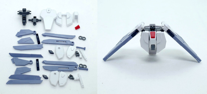 腰部はA1ランナー1、2、3、4、5(2個)、6、7、8、9、10、11、13、14、A2ランナー21、B1ランナー17、18、20、28、29、30、31、32、33、B2ランナー17、18、Dランナー1(2個)、2(2個)、E1ランナー11、12、13、E2ランナー13、ポリキャップ5(2個)を使用