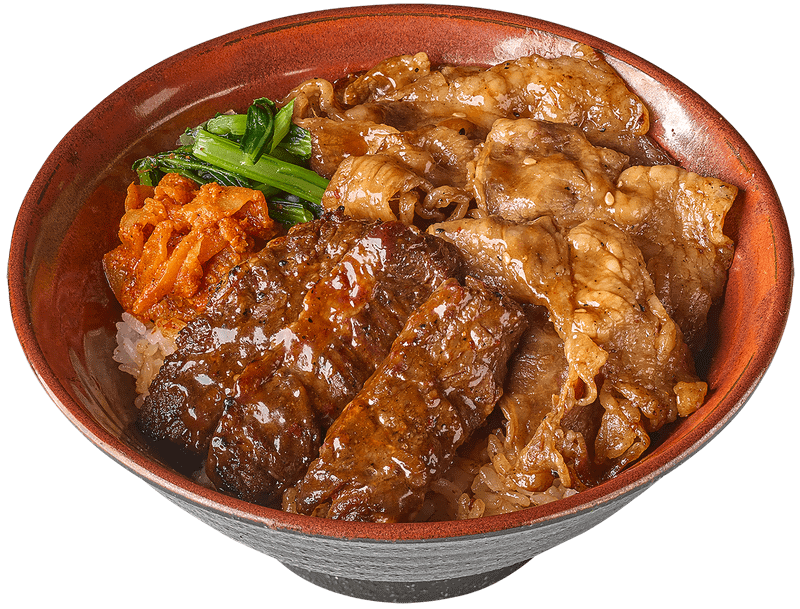 「牛ハラミ＆カルビ丼」980円→900円(税込)。濃厚な脂の旨味があるカルビと、あっさりとした中にも肉の旨味がしっかりあるハラミを両方楽しめる丼とのこと