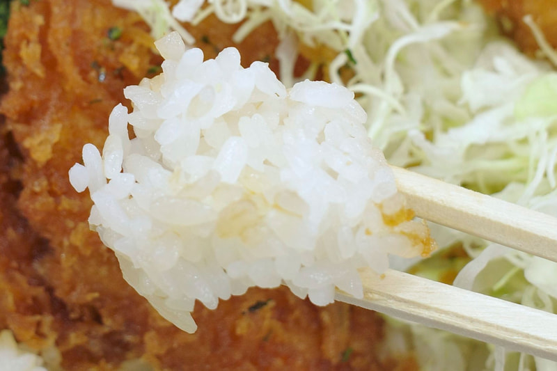 タレカツを受け止めるご飯はハリのある炊き加減!