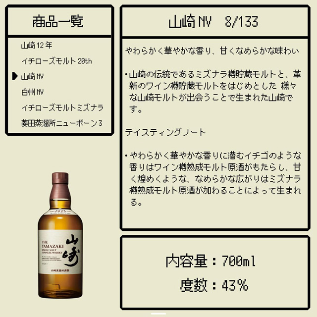 「山崎NV」の当選確率とテイスティングノート