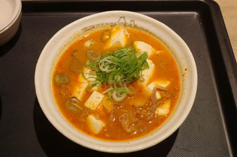 パッと見では青ねぎと豆腐の絵力が強めながらも、牛肉、玉ねぎ、牡蠣も中々ボリューミー!