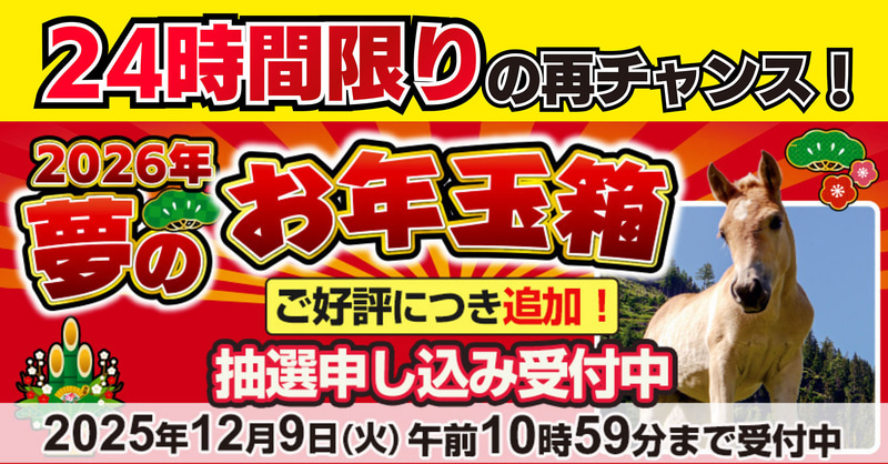 <a href="https://limited.yodobashi.com/entry/shared/">「2026年 夢のお年玉箱」のご好評につき追加受付決定</a>より