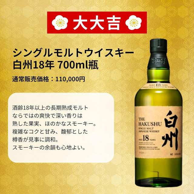 「白州18年」の通常価格とテイスティングノート