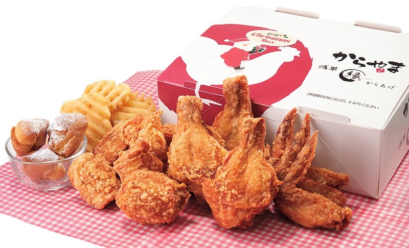 プレミアムチキン3個/カリッともも6個/手羽先3個/ポテト/プチドーナツ3個/極ダレ・甘辛ダレ・ケチャップ