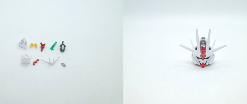 頭部はAランナー1、2、9、20、Bランナー1、C1ランナー16、17、18、Eランナー4、シール1を使用