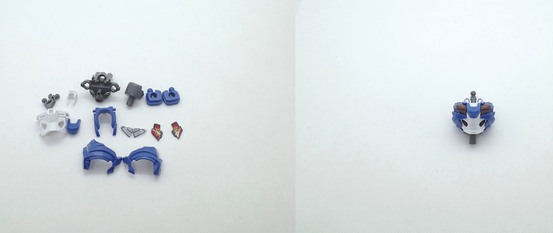 胴体はAランナー25、26、Bランナー9、10、19、C2ランナー33、36、Dランナー4、5、6、7、20、21、Fランナー1、2、シール10、11を使用