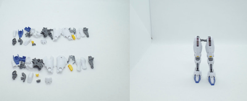 右脚はAランナー24、Bランナー11、16、20、21、22、24、25、29、C2ランナー22、23、25、26、29、31、32、34、35、Dランナー15、26、Eランナー2、3、シール16を使用。左脚はAランナー23、Bランナー11、16、20、21、23、24、26、29、C2ランナー22、24、27、28、29、30、32、34、35、Dランナー15、26、Eランナー2、3、シール17を使用