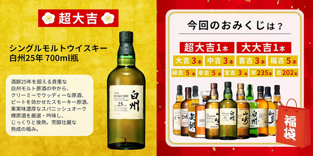 「2026 福袋みくじ 第2弾ウイスキーくじ 466口限定」税込5,980円 (Amazon.co.jpより)	https://www.amazon.co.jp/exec/obidos/ASIN/B0G5ZDZ9H8/impresswatch-34-22/ref=nosim
