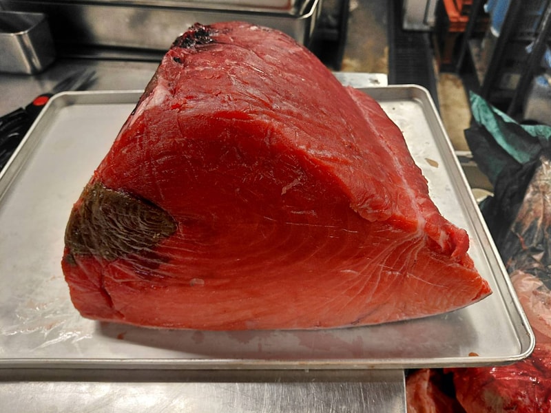 「数量限定 本マグロ」 長崎から生の蓄養本鮪を仕入れています