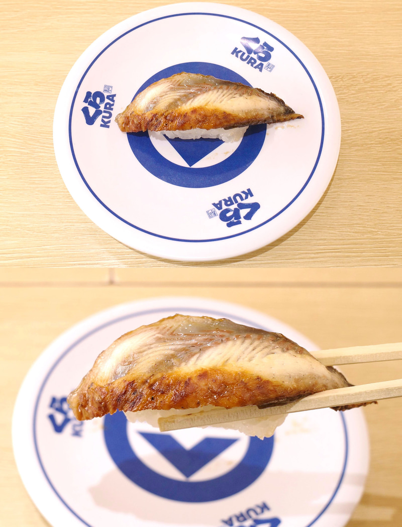 「大切りうなぎ(一貫)」は、うなぎの蒲焼きの濃密な旨味はそのままに、酢飯の酸っぱさのおかげで後味キリリ!