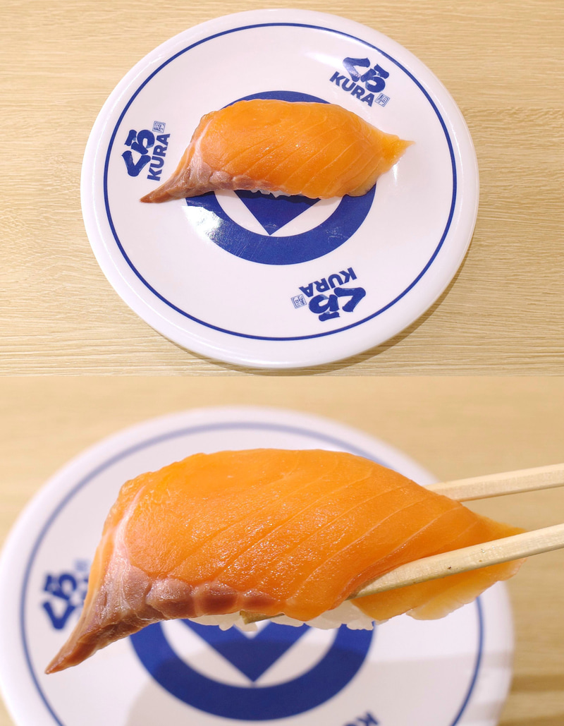 「大切りサーモン(一貫)」は、兎にも角にも身が甘露!