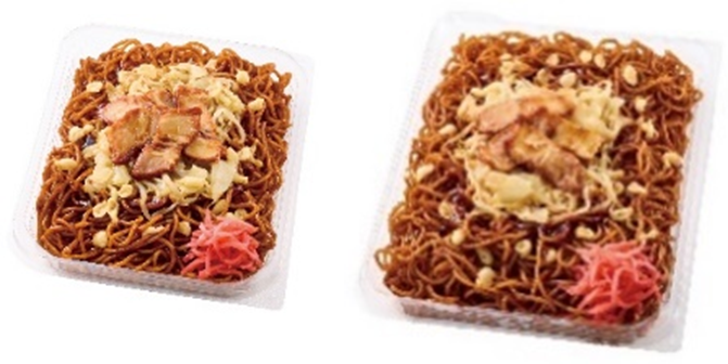 左が＜従来品＞、右が＜盛りすぎ商品＞