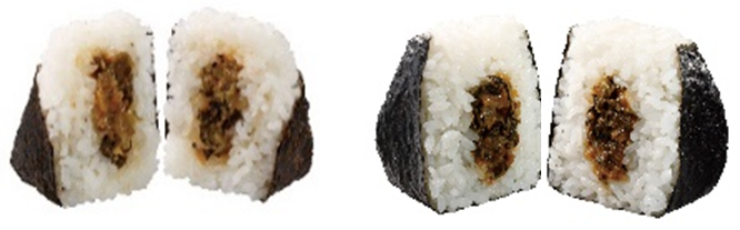 左が＜従来品＞、右が＜盛りすぎ商品＞