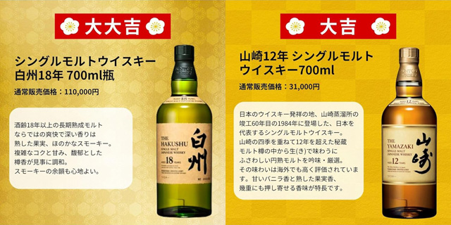 「白州18年」「山崎12年」の通常価格とテイスティングノート