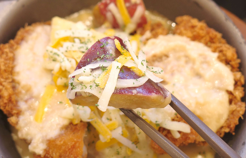 さつまいもはチーズやホワイトソースの味をかき消さんばかりに甘味が強強!