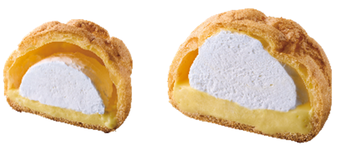 左が＜従来品＞、右が＜盛りすぎ商品＞