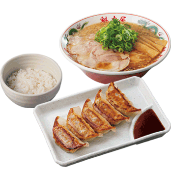 「餃子定食」(ラーメン+497kcal) ラーメン+税込319円/352円 ※店舗によって価格が異なります