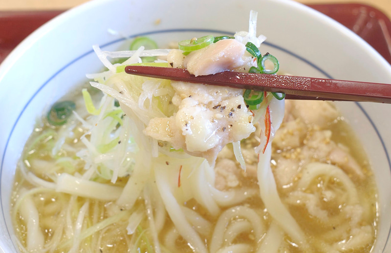 スパイシー&具全部乗せスタイルの「たっぷり白髪ねぎ鶏塩うどん」でFINISH!