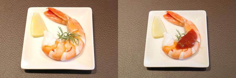 「大エビの冷製カクテル」は、兎にも角にも大エビの名に恥じない巨大さ、素材の良さに感激!