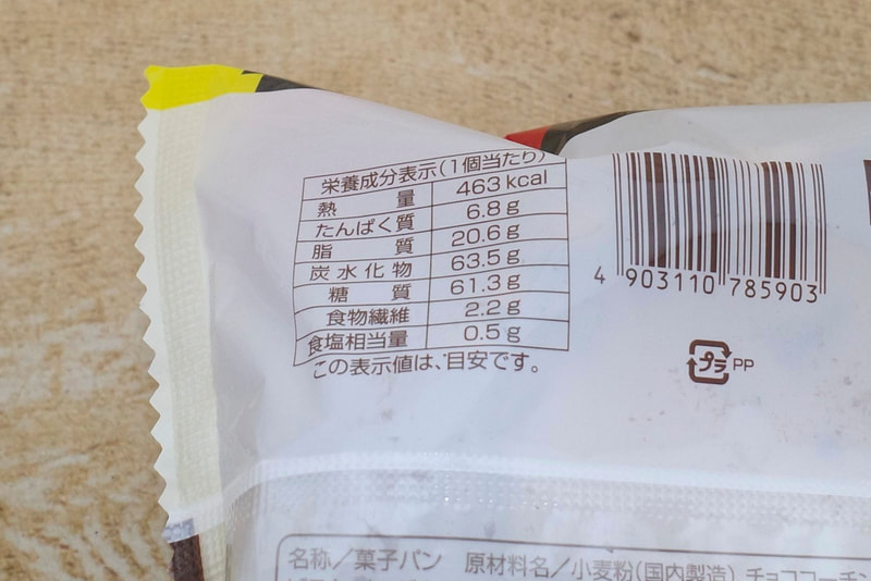 「ブラックサンダーメロンパン」の成分表示