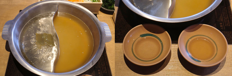 左が「利尻昆布だし」、右が「特製黄金だし」。色味の濃さの通りに「特製黄金だし」の方が味の印象がパワフル!
