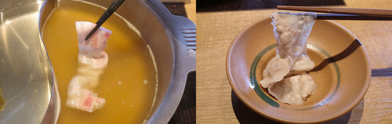 全体が白くなるまで火を通した山形恵み豚は、肉と脂身の旨味が強力で、特製黄金だしも馴染んでめちゃんこ美味!