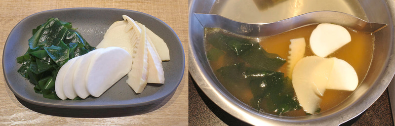 春野菜はわかめはサッと、かぶやたけのこは長めにしゃぶしゃぶすることを推奨!