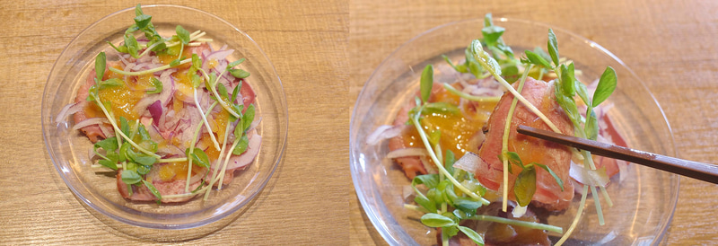 「塩タンのサラダ仕立て」は、見た目、味ともに満足度高し!