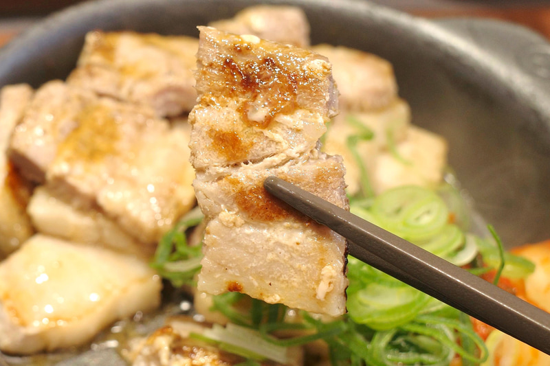 塩豚カルビは塩加減、素材の質の高さ含めて良好!