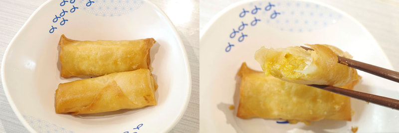 「パリパリチーズカレー春巻(2本)」は、注文後に調理することもあって熱気ムンムンで、味もチーズカレーらしさが感じられて好印象!