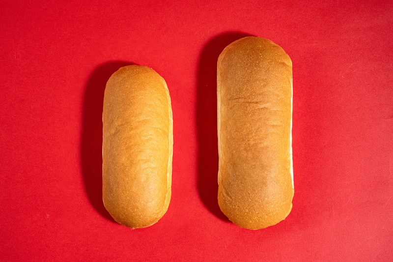 写真左：通常品、右：増量品