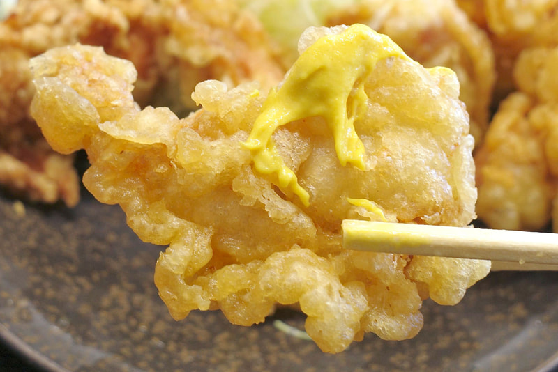 とり天が冷えてきたと感じたら辛子をつけることを推奨!