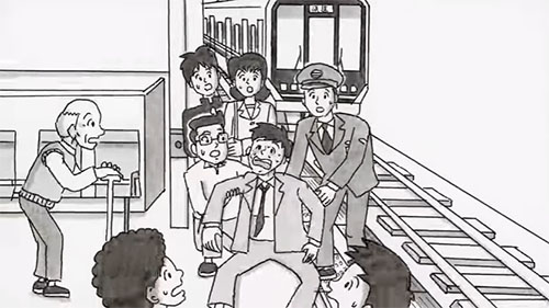 鉄拳さんの新作パラパラ漫画がjr西の ホーム事故防止キャンペーン で放映 啓発おしぼりを約10万個配布 ネタとぴ